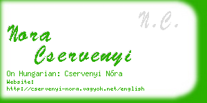 nora cservenyi business card