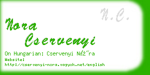 nora cservenyi business card